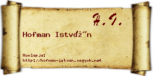 Hofman István névjegykártya